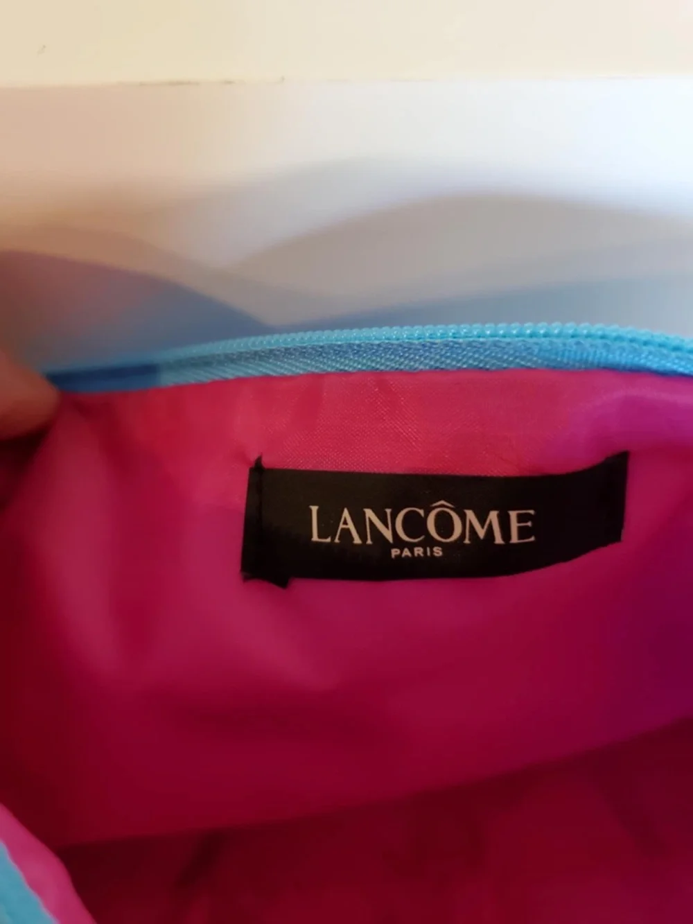 Lancôme Paris Blue Zip Top Makeup Travel Bag